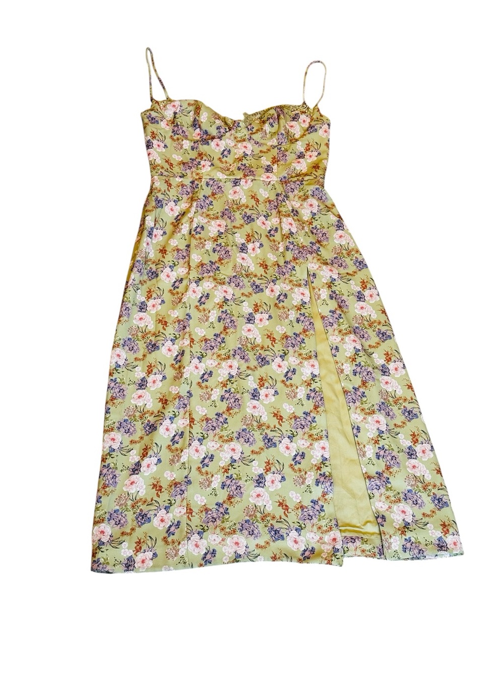 HOUSE OF CB Corset Midi Dress Peony Floral Cocktail Wedding Guest Coquette NWT - Picture 2 of 8